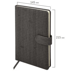 Еженедельник датированный 2026 А5 145х215 мм, BRAUBERG "Augustus", под кожу, черный, 117161 - фото 2