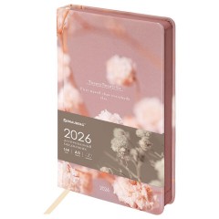 Ежедневник датированный 2026 А5 138x213 мм, BRAUBERG "Vista", под кожу твердый, "Tenderness", 117455