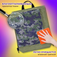 Мешок для обуви ЮНЛАНДИЯ, с ручками, боковой карман на молнии, 46х36 см, "Camo Mode", 271613 Мешок для обуви ЮНЛАНДИЯ, с ручками, боковой карман на молнии, 46х36 см, "Camo Mode", 271613 - фото 9