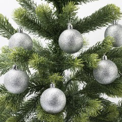 Шары ёлочные НАБОР 6 шт., 6 см "Базовая серия", пластик, СЕРЕБРО (глиттер), ЗОЛОТАЯ СКАЗКА, 592874 - фото 4