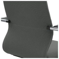 Кресло офисное МЕТТА "SU-B-10" хром, ткань-сетка, сиденье и спинка мягкие, темно-серое - фото 12