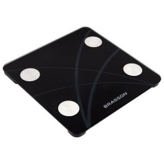 Весы напольные диагностические BRASSON (БРАССОН) FS-33D, 30x30 см, до 180 кг, 15 параметров, стекло, черные, 458447 - фото 2
