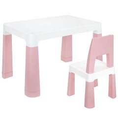 Стол детский + стул BRABIX KIDS CS-003, 2-7 лет, пластик белый + розовый, 533291 - фото 2