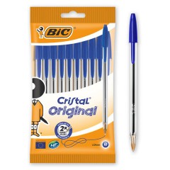 Ручки шариковые BIC "Cristal Original", НАБОР 10 шт., СИНИЕ, узел 1 мм, линия письма 0,32 мм, пакет, 830863 - фото 10