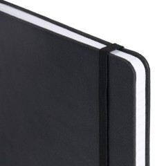 Блокнот А5 135x212 мм BRAUBERG "Edge", под кожу, резинка, держатель, 80 л., клетка, черный, 117145 - фото 4