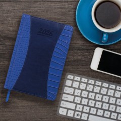 Ежедневник датированный 2026 А5 148х218 мм, GALANT "CombiContract", под кожу, темно-синий, 117486 - фото 13