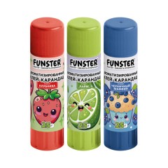 Клей-карандаш ароматизированный FUNSTER (ФАНСТЕР), клубника, лайм, черничный маффин, 25 г, ВЫГОДНАЯ УПАКОВКА, 3 штуки на блистере, 274271 - фото 2