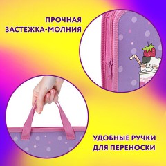 Папка на молнии с ручками ЮНЛАНДИЯ А4, 1 отделение, пластик, ширина 45 мм, "Sweet", 270947 Папка на молнии с ручками ЮНЛАНДИЯ А4, 1 отделение, пластик, ширина 45 мм, "Sweet", 270947 - фото 9