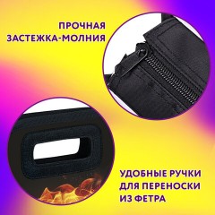 Папка-сумка ЮНЛАНДИЯ, 1 отделение, фетровые ручки, 34х30х11 см, "Fire ball", 273381 Папка-сумка ЮНЛАНДИЯ, 1 отделение, фетровые ручки, 34х30х11 см, "Fire ball", 273381 - фото 9