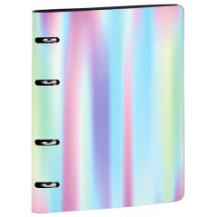 Тетрадь на кольцах А5 (180х220 мм), 80 листов, под кожу, клетка, тиснение фольгой, BRAUBERG VISTA, Gradient, 112131 - фото 4