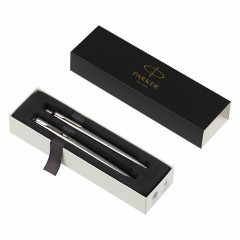 Набор PARKER "Jotter Stainless Steel GT": шариковая ручка синяя и перьевая ручка синяя, 2093258 - фото 5