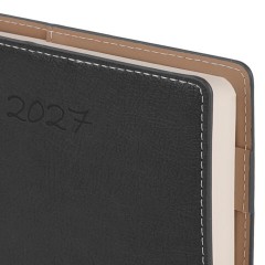 Ежедневник датированный 2027, А5, 143х218 мм, BRAUBERG "Journal", под кожу, ремешок, черный, 118053 - фото 4