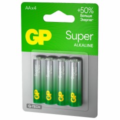 Батарейка GP Super AA/LR6/15A алкалин., GP15A - 2CR4,бл/4шт Батарейка GP Super AA/LR6/15A алкалин., GP15A - 2CR4,бл/4шт - фото 2