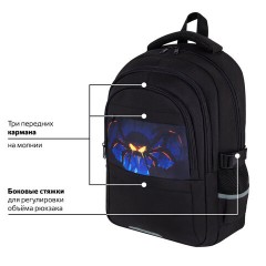 Рюкзак BRAUBERG VIBE, 2 отделения, 5 карманов, "Dark spider", 40х28х14 см, 273174 - фото 14