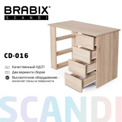 Стол письменный/компьютерный BRABIX "Scandi CD-016", 1100х500х750 мм, 4 ящика, дуб сонома, 641892, ЦБ013707-2 - фото 20