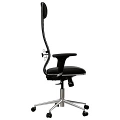 Кресло МЕТТА "ErgoLife" 10 B1-117D, хром, синхромеханизм, 2D-подлокотники, экокожа, черное - фото 5