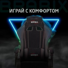 Кресло компьютерное BRABIX "Striker GM-121", синхромеханизм, 2 подушки, экокожа/велюр, черное, 532962 Кресло компьютерное BRABIX "Striker GM-121", синхромеханизм, 2 подушки, экокожа/велюр, черное, 532962 - фото 24