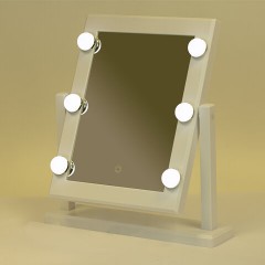 Зеркало для макияжа гримерное, 6 LED-ламп, 3 режима свечения, размер 21х29 см, работа от USB или 4хAA, цвет белый, WBZ (ВБЗ), 609334 - фото 7