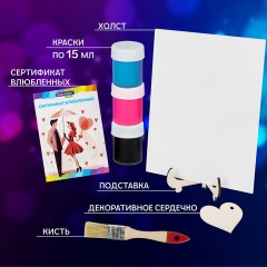 Набор отпечатки рук: холст 18х24 см, акрил 3 цвета, кисть + сертификат и подставка В ПОДАРОК! BRAUBERG HOBBY, 192527 - фото 8