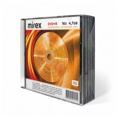 Диск DVD+R (плюс) MIREX, 4,7 ГБ, 16x, Slim Case, КОМПЛЕКТ 5 шт., UL130013A1F