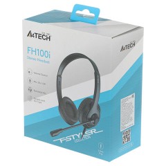Наушники с микрофоном (гарнитура) A4TECH Fstyler FH100i, проводные, 1,8 м, USB, черные, 1774499 - фото 4