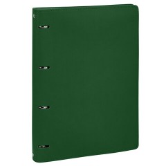 Тетрадь на кольцах БОЛЬШАЯ А4 (240х310 мм), 120 листов, под кожу, клетка, BRAUBERG "Joy", зелёный/светло-зелёный, 404508