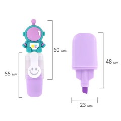 Набор текстовыделителей с топперами 6 ЦВЕТОВ ПАСТЕЛЬ, "КОСМО", линия 1-4 мм, FUNSTER (ФАНСТЕР), 152654 - фото 7