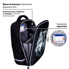 Ранец BRAUBERG LIGHT, 1 отделение, с брелком, Gray wolf, 36х26х13 см, 273111 Ранец BRAUBERG LIGHT, 1 отделение, с брелком, Gray wolf, 36х26х13 см, 273111 - фото 20