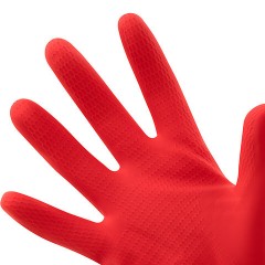 Перчатки VILEDA PROFESSIONAL многоцелевые латексные, МНОГОРАЗОВЫЕ, х/б напыление, ПРОЧНЫЕ, S (малый), красный, 174341 - фото 12