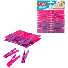 Прищепки бельевые 6,8 см, КОМПЛЕКТ 20 штук, пластик, ассорти, PRIMILA (ПРИМИЛА) COMPACT, 700520
