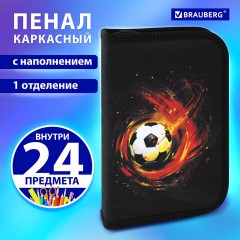 Пенал BRAUBERG с наполнением, 1 отделение, 1 откидная планка, 24 предмета, 21х14 см, "Fireball", 270723 Пенал BRAUBERG с наполнением, 1 отделение, 1 откидная планка, 24 предмета, 21х14 см, "Fireball", 270723 - фото 9