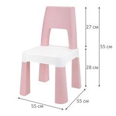 Стол детский + стул BRABIX KIDS CS-003, 2-7 лет, пластик белый + розовый, 533291 - фото 11