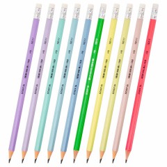 Карандаш чернографитный с ластиком STAFF EVERYDAY BLP-CLR, 1 шт., НВ, цвет корпуса ассорти, 182117 - фото 2