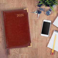 Ежедневник датированный 2026, А5, 138x213 мм, BRAUBERG "Senator", под кожу, коричневый, 117090 - фото 5