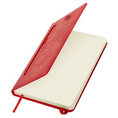 Ежедневник датированный 2026, А5, 138x213 мм, BRAUBERG "Optimal", под кожу, резинка, держатель для ручки, красный, 117466 - фото 4