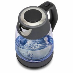 Чайник POLARIS PWK 1760CGL, 1,7 л, 1850-2150 Вт, закрытый нагревательный элемент, стекло, графитовый, 37418 - фото 3