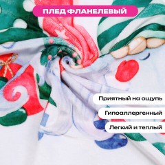 Плед новогодний 200х220 см, с изображением ГНОМИКОВ, полиэстер, 210 г/м2, ЗОЛОТАЯ СКАЗКА, 592532 - фото 11