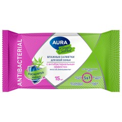 Салфетки влажные 15 шт., AURA Tropic Cocktail, c антибактериальным эффектом, 10388 Салфетки влажные 15 шт., AURA Tropic Cocktail, c антибактериальным эффектом, 10388 - фото 2