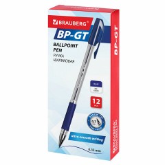 Ручка шариковая BRAUBERG "BP-GT", СИНЯЯ, корпус прозрачный, евронаконечник 0,7 мм, линия письма 0,35 мм, 144004 - фото 8