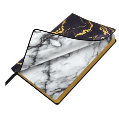 Ежедневник датированный 2026 А5 138x213 мм, BRAUBERG "Vista", под кожу, гибкий, "Black marble", 117445 - фото 3