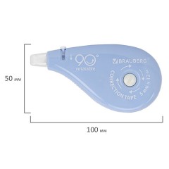 Корректирующая лента BRAUBERG PASTEL 5 мм х 12 м, вращающийся наконечник 90°, ВЫГОДНАЯ УПАКОВКА 3 штуки в блистере,механизм перемотки,272489 - фото 9
