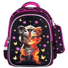 Рюкзак BRAUBERG KIDS MIND с пеналом в комплекте, 2 отделения, "Tiger Cub", 40х28х18 см, 273175 Рюкзак BRAUBERG KIDS MIND с пеналом в комплекте, 2 отделения, "Tiger Cub", 40х28х18 см, 273175 - фото 2
