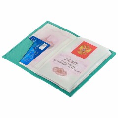 Обложка для паспорта натуральная кожа флоттер, кожаный уголок, мятная, BRAUBERG, 238862 Обложка для паспорта натуральная кожа флоттер, кожаный уголок, мятная, BRAUBERG, 238862 - фото 7