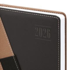 Ежедневник датированный 2026, А5, 138х213 мм, BRAUBERG "Swirl", под кожу, держатель для ручки, коричневый, 117480 - фото 4