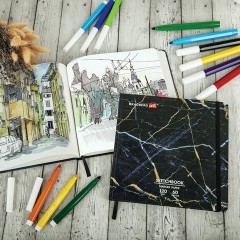 Скетчбук для маркеров 120 г/м2, 195х195 мм, 60 л., твердая обложка, резинка, BRAUBERG ART PREMIERE, "Мрамор", 115105 Скетчбук для маркеров 120 г/м2, 195х195 мм, 60 л., твердая обложка, резинка, BRAUBERG ART PREMIERE, "Мрамор", 115105 - фото 10