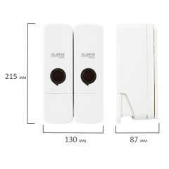 Дозатор двойной 2 х 0,3 л для жидкого мыла/шампуня/геля LAIMA PREMIUM, НАЛИВНОЙ, белый, ABS-пластик, 609499 - фото 10