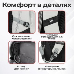 Рюкзак GERMANIUM "S-07" универсальный, уплотненная спинка, облегчённый, светло-серый, 46х32х15 см, 226954 - фото 21