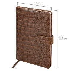 Еженедельник датированный 2026 А5 145х215 мм, BRAUBERG "Party", под кожу, коричневый, 117177 - фото 2