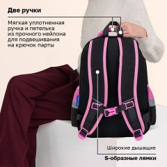 Рюкзак BRAUBERG FAVOUR, 2 отделения, 3 кармана, "Сонный котик", 40х29х15 см, 272058 - фото 17