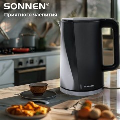 Чайник электрический с двойными стенками SONNEN KT-8718B, 1,7 л, 2200 Вт, графитовый, 454686 Чайник электрический с двойными стенками SONNEN KT-8718B, 1,7 л, 2200 Вт, графитовый, 454686 - фото 21